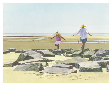 on the island