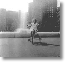 on a tricycle